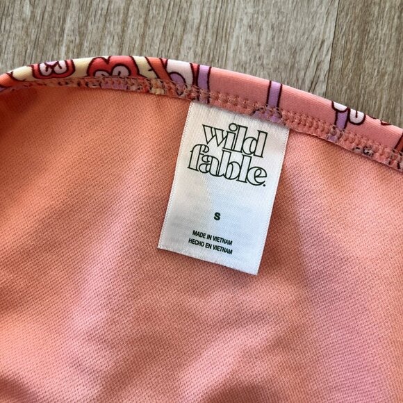 Womens Wild Fable Pink Printed Bikini Bottoms - S - Picture 5 of 5